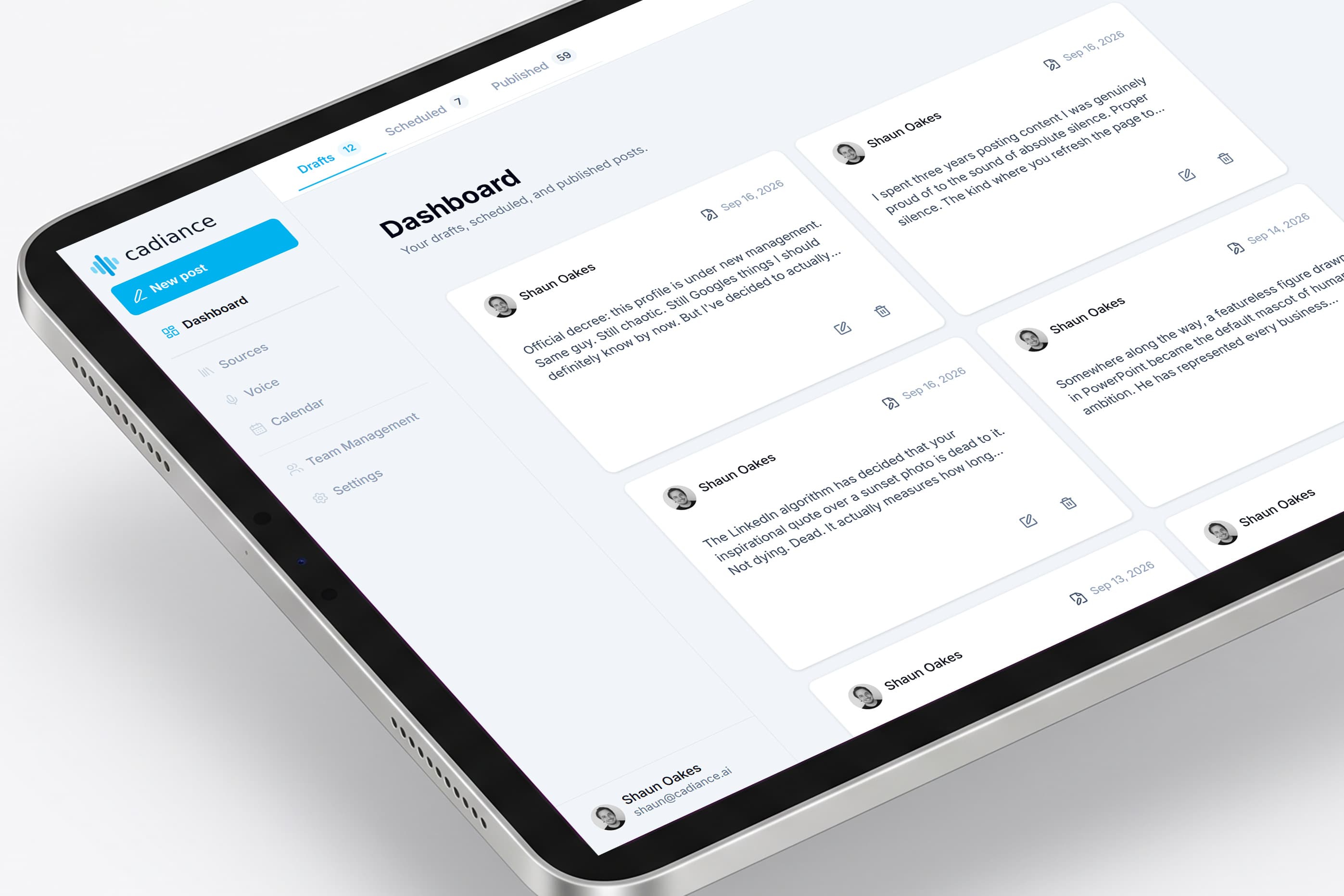 Cadiance Dashboard